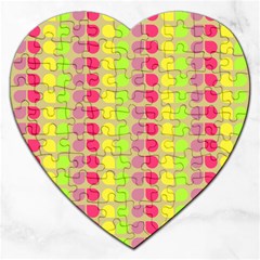 Colorful Leaf Pattern Jigsaw Puzzle (heart) by GardenOfOphir