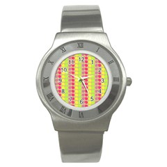 Colorful Leaf Pattern Stainless Steel Watch (slim)