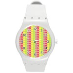 Colorful Leaf Pattern Plastic Sport Watch (Medium) Front