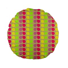 Colorful Leaf Pattern 15  Premium Round Cushion 