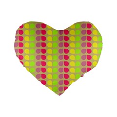 Colorful Leaf Pattern 16  Premium Heart Shape Cushion 