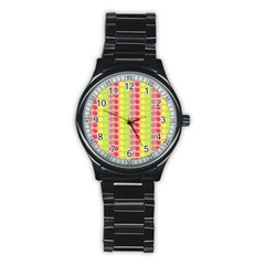 Colorful Leaf Pattern Sport Metal Watch (black)