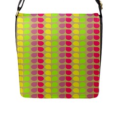 Colorful Leaf Pattern Flap Closure Messenger Bag (large)