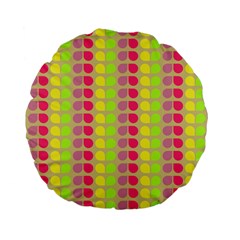 Colorful Leaf Pattern 15  Premium Flano Round Cushion 