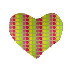 Colorful Leaf Pattern 16  Premium Flano Heart Shape Cushion 