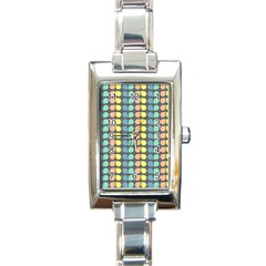 Colorful Leaf Pattern Rectangular Italian Charm Watch