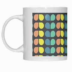 Colorful Leaf Pattern White Coffee Mug