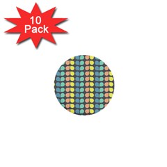 Colorful Leaf Pattern 1  Mini Button (10 Pack)