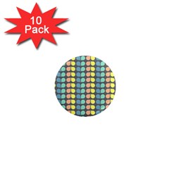 Colorful Leaf Pattern 1  Mini Button Magnet (10 Pack)