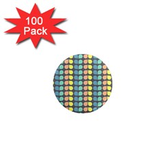 Colorful Leaf Pattern 1  Mini Button Magnet (100 Pack)