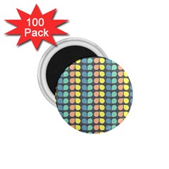 Colorful Leaf Pattern 1 75  Button Magnet (100 Pack)