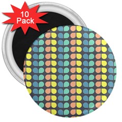 Colorful Leaf Pattern 3  Button Magnet (10 Pack)