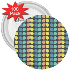 Colorful Leaf Pattern 3  Button (100 Pack)