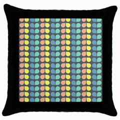 Colorful Leaf Pattern Black Throw Pillow Case