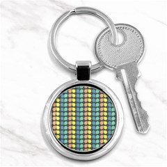 Colorful Leaf Pattern Key Chain (round)