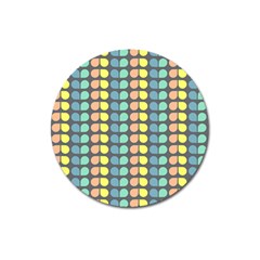 Colorful Leaf Pattern Magnet 3  (round)