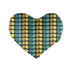 Colorful Leaf Pattern 16  Premium Heart Shape Cushion 