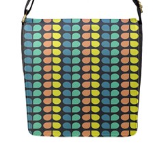 Colorful Leaf Pattern Flap Closure Messenger Bag (large) by GardenOfOphir