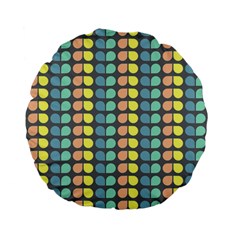 Colorful Leaf Pattern 15  Premium Flano Round Cushion  by GardenOfOphir