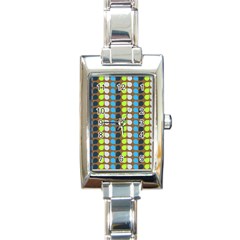 Colorful Leaf Pattern Rectangular Italian Charm Watch