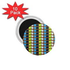 Colorful Leaf Pattern 1 75  Button Magnet (10 Pack)