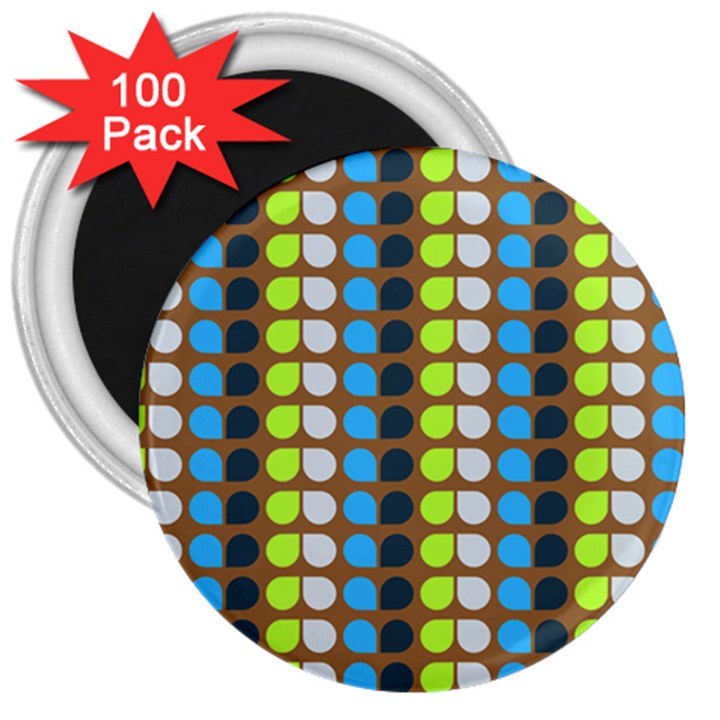 Colorful Leaf Pattern 3  Button Magnet (100 pack)