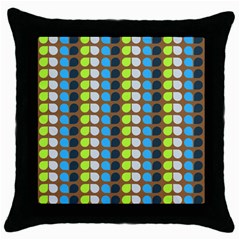 Colorful Leaf Pattern Black Throw Pillow Case