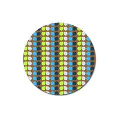 Colorful Leaf Pattern Magnet 3  (round) by GardenOfOphir