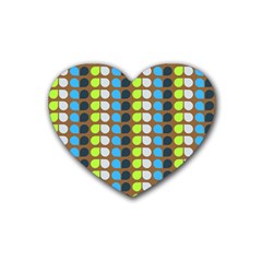 Colorful Leaf Pattern Drink Coasters (heart)