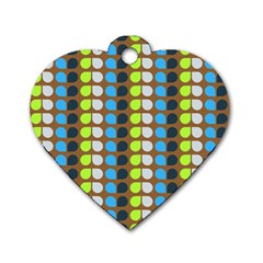 Colorful Leaf Pattern Dog Tag Heart (one Sided) 