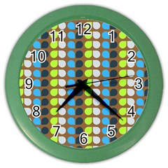 Colorful Leaf Pattern Wall Clock (color) by GardenOfOphir