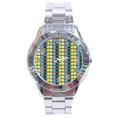 Colorful Leaf Pattern Stainless Steel Watch