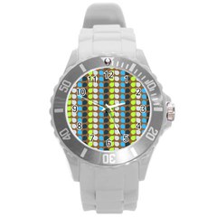 Colorful Leaf Pattern Plastic Sport Watch (large)