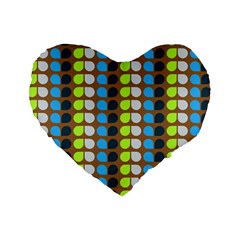 Colorful Leaf Pattern 16  Premium Heart Shape Cushion  by GardenOfOphir