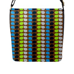 Colorful Leaf Pattern Flap Closure Messenger Bag (large) by GardenOfOphir