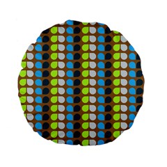 Colorful Leaf Pattern 15  Premium Flano Round Cushion 