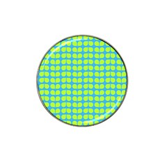 Blue Lime Leaf Pattern Golf Ball Marker 4 Pack (for Hat Clip)