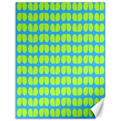 Blue Lime Leaf Pattern Canvas 12  X 16  (unframed)