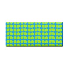 Blue Lime Leaf Pattern Hand Towel by GardenOfOphir