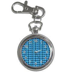 Blue Gray Leaf Pattern Key Chain Watch