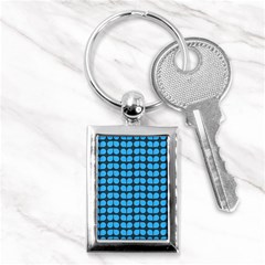 Blue Gray Leaf Pattern Key Chain (rectangle)