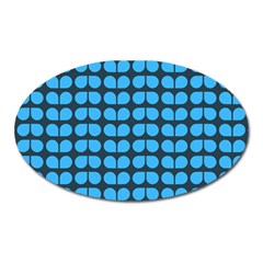 Blue Gray Leaf Pattern Magnet (oval)