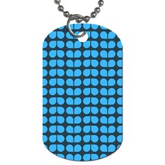 Blue Gray Leaf Pattern Dog Tag (one Sided)