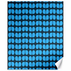 Blue Gray Leaf Pattern Canvas 16  X 20  (unframed) by GardenOfOphir