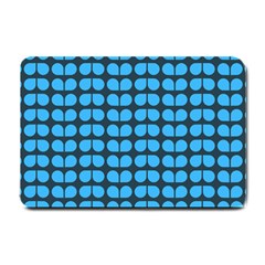 Blue Gray Leaf Pattern Small Door Mat