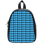 Blue Gray Leaf Pattern School Bag (Small) Front