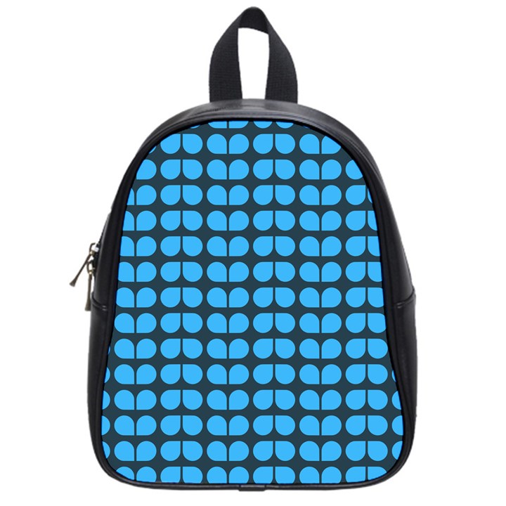 Blue Gray Leaf Pattern School Bag (Small)