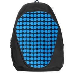 Blue Gray Leaf Pattern Backpack Bag