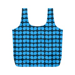 Blue Gray Leaf Pattern Reusable Bag (m) by GardenOfOphir