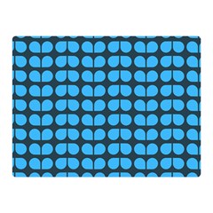 Blue Gray Leaf Pattern Double Sided Flano Blanket (mini)